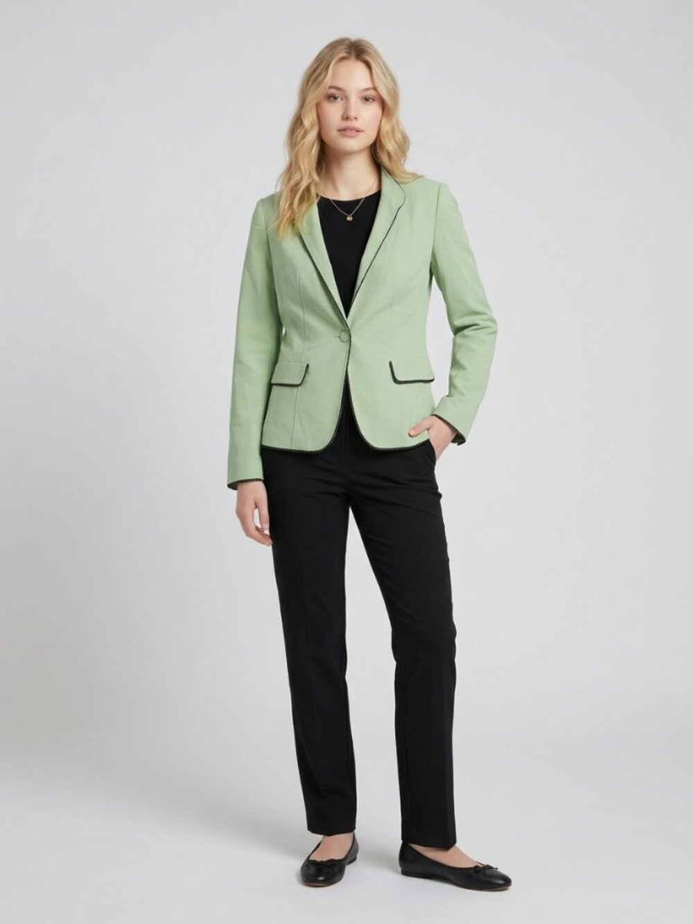 TAHARI Arthur S. Levine Open Blazer Jacket Pistachio 14 #A4506